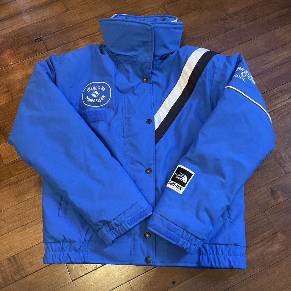 Vintage north face goreTex vail retro ski school blue puffer jacket 1990 90s 80s